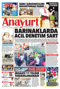 ANAYURT 18 Aralık 2024 Gazete Manşeti Küçük