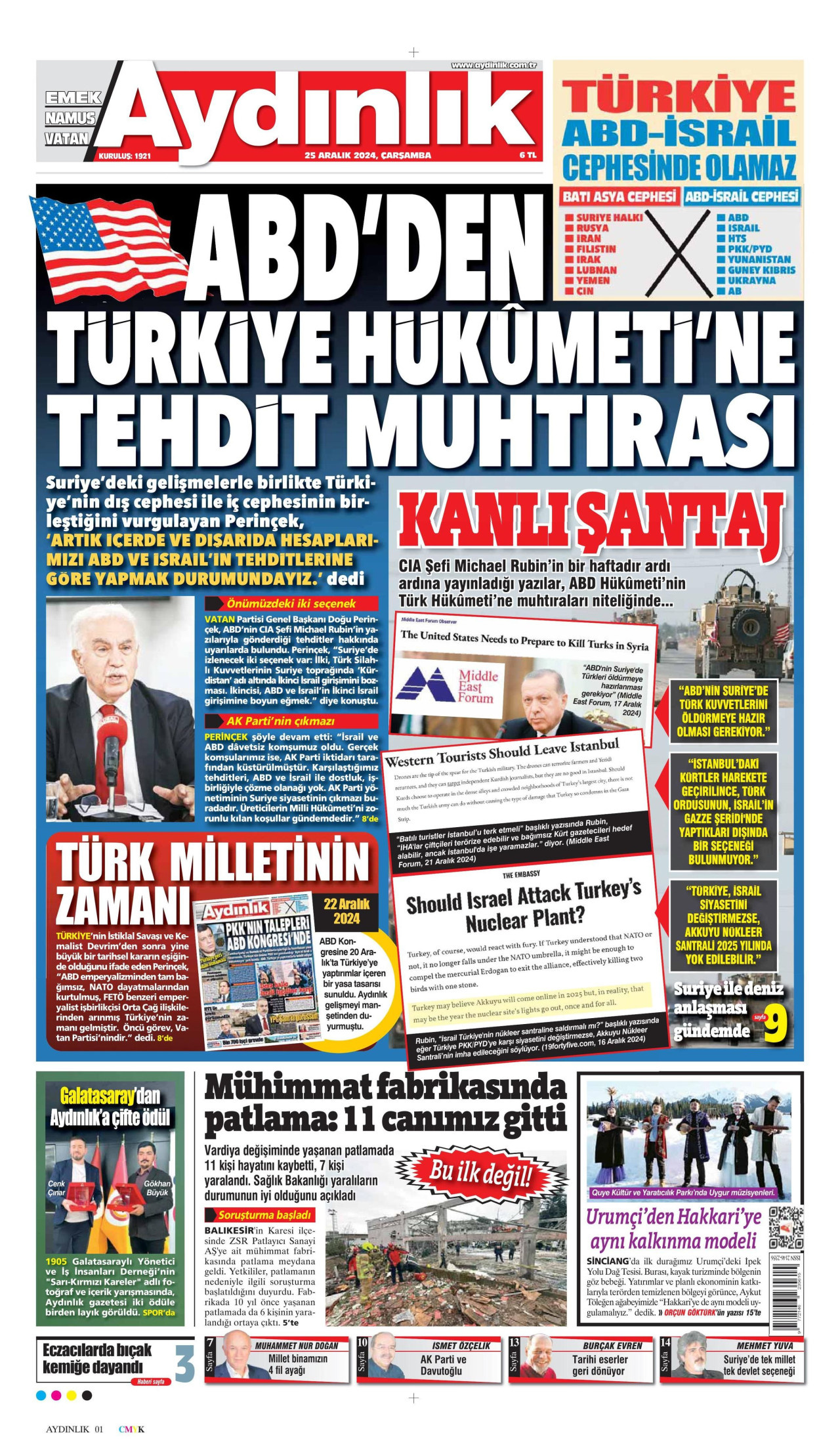 AYDINLIK GAZETESİ 25 Aralık 2024 Gazete Manşeti Büyük