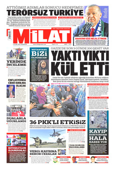 MİLAT 6 Ocak 2025 Gazete Manşeti Küçük